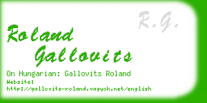 roland gallovits business card
